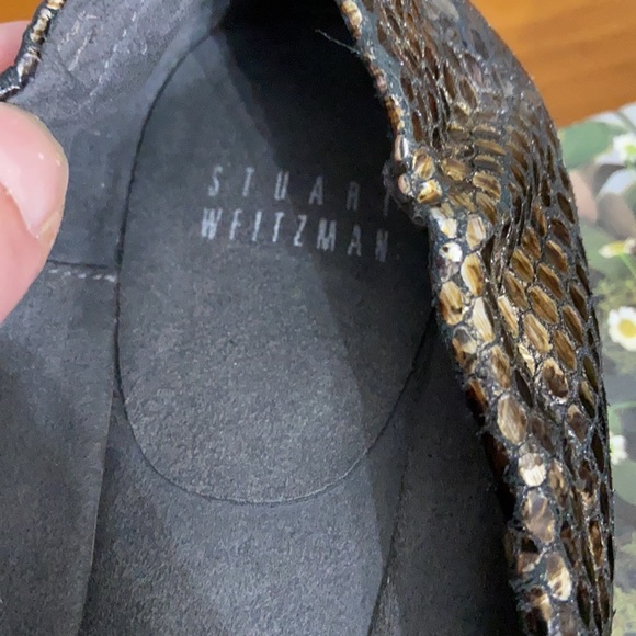 Stuart Weitzman Iridescent Snake Print Flats 7.5 - Picture 6 of 15